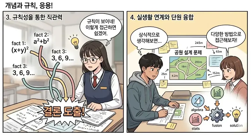 중등수학에서 고등수학으로, 고등수학 성적 향상, 고등학교 수학 공부법, 수학 개념과 원리 이해, 수능 수학 학습 전략, 수학 내신 대비, 수학 추론 능력, 수학 응용력, 고등학생 수학 학습, 학년별 수학 학습법